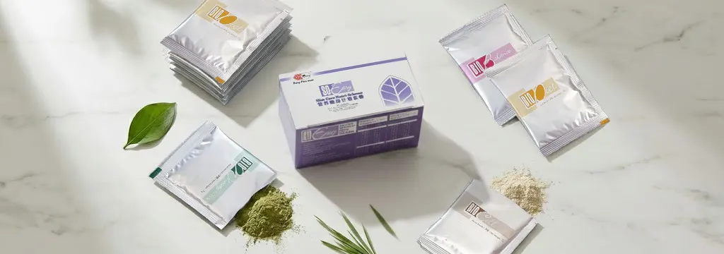 The So Easy 3-Day Colon Cleanse product packaging and individual sachets, representing the nutritionally balanced program that gently and effectively removes mucoid plaque and accumulated toxins.